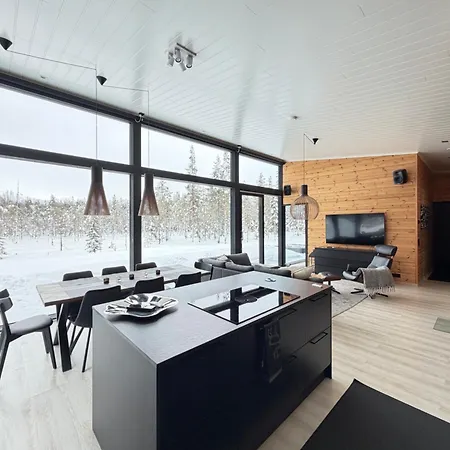 Modern Joenpolku With Jacuzzi, Sauna And Scenic Views Rukatunturi